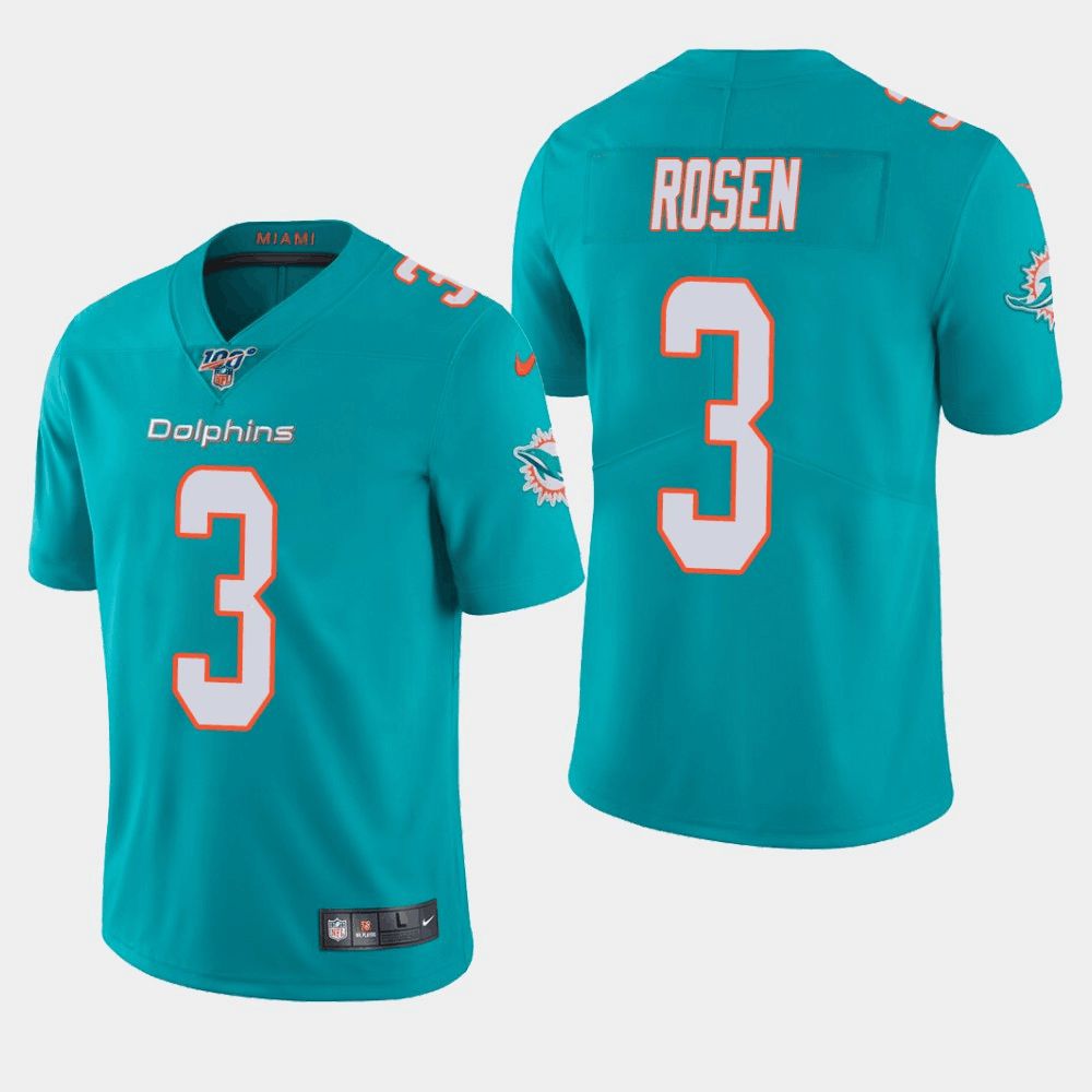 Men Miami Dolphins 3 Josh Rosen Nike Green 100th Limited NFL Jersey